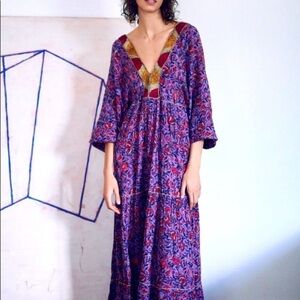 ZARA LILAC LONG PRINT DRESS